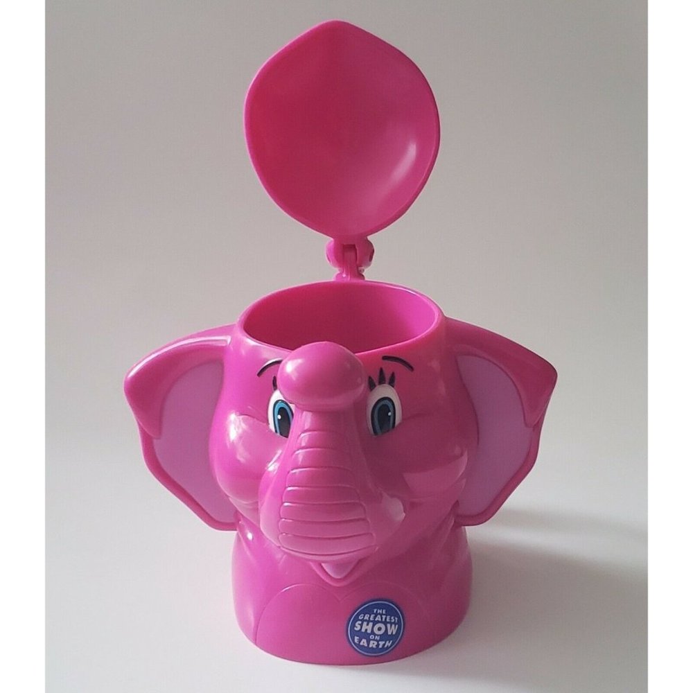Ringling Bros. & Barnum Bailey 3D Pink Elephant Cup with Flip Top 2001 Very Rare